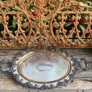 Vintage Serving Tray With Handles